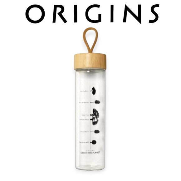 Origins 16oz Green Glass Water Bottle Eco Design - Picture 1 of 2